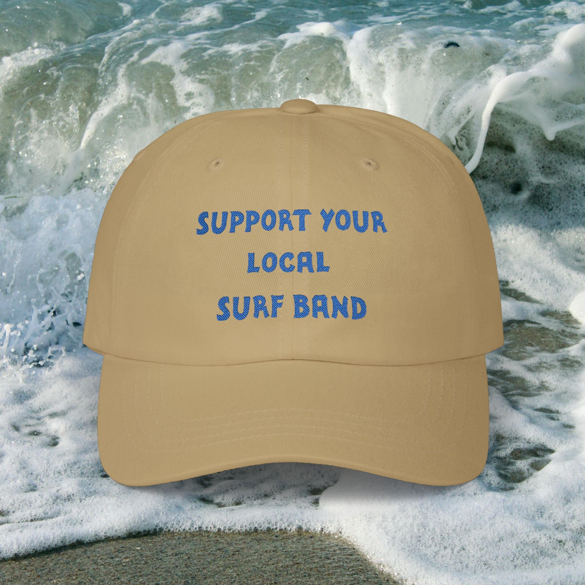 Surf Band Dad Hat - Blue Embroidery