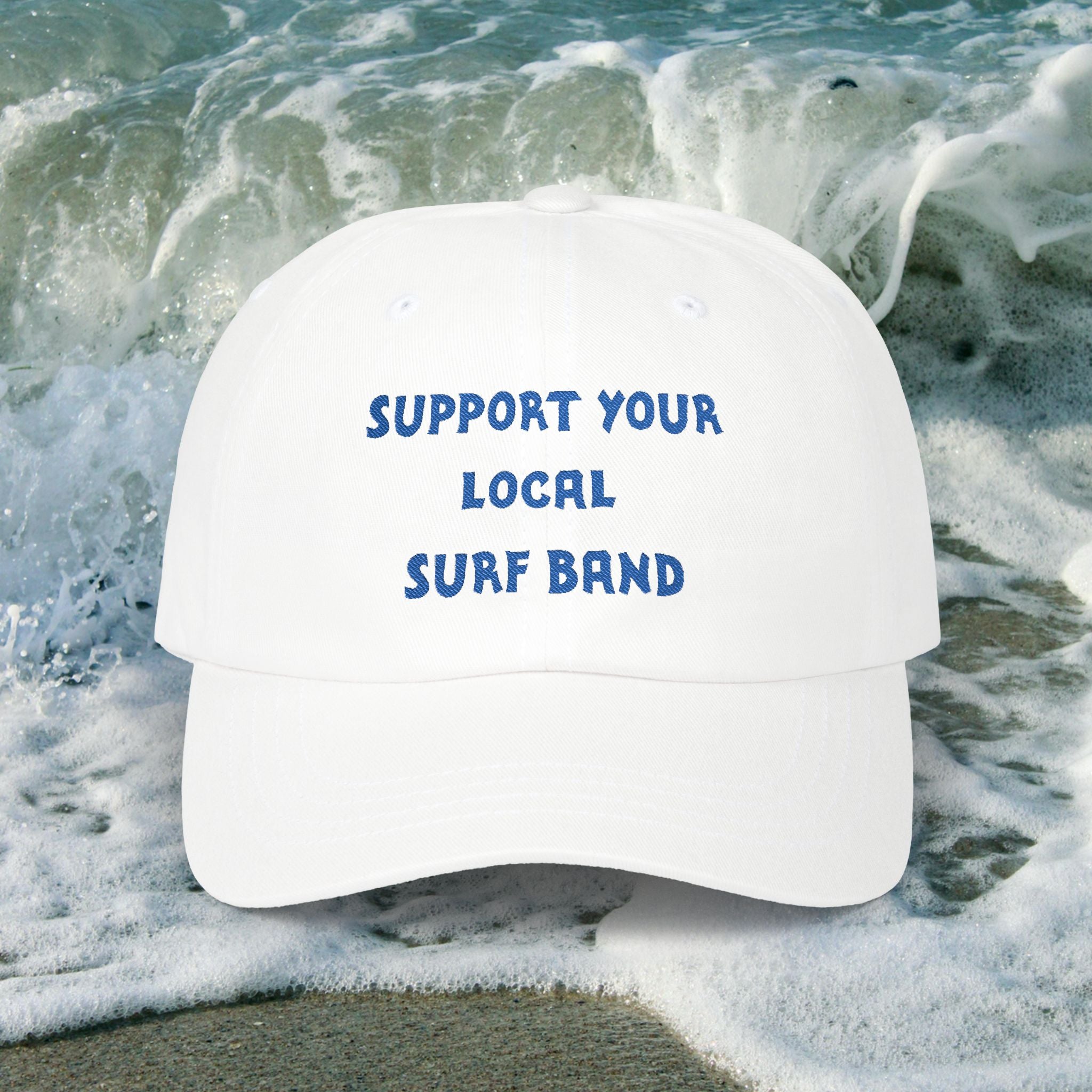 Surf Band Dad Hat - Blue Embroidery