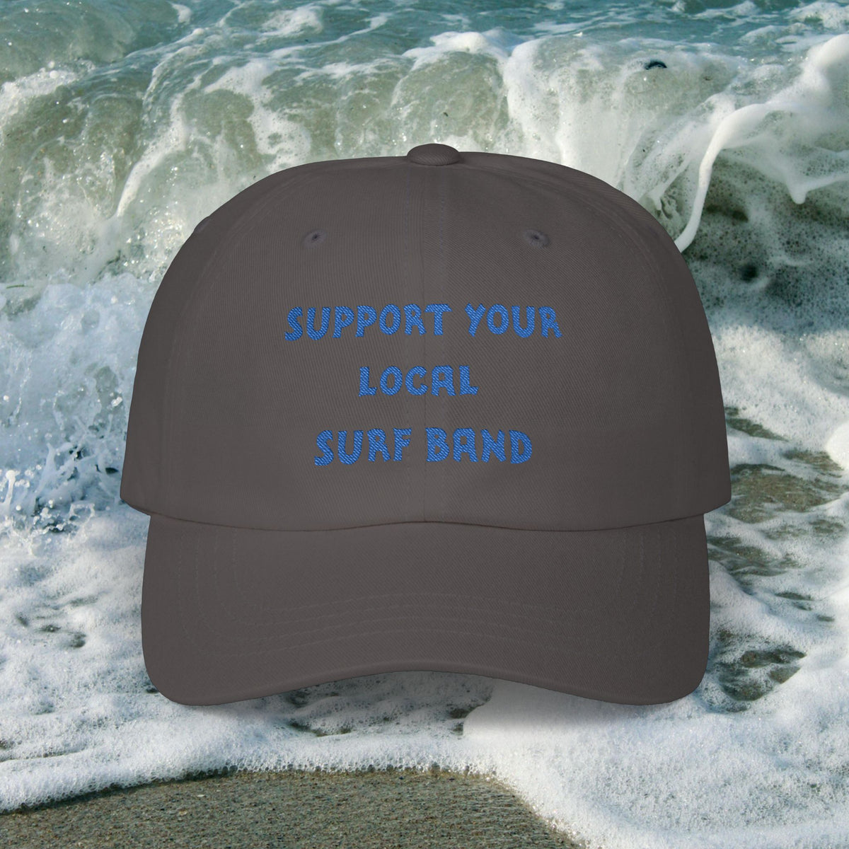 Surf Band Dad Hat - Blue Embroidery