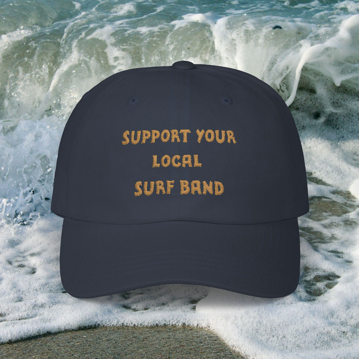 Surf Band Dad Cap - Gold Embroidery