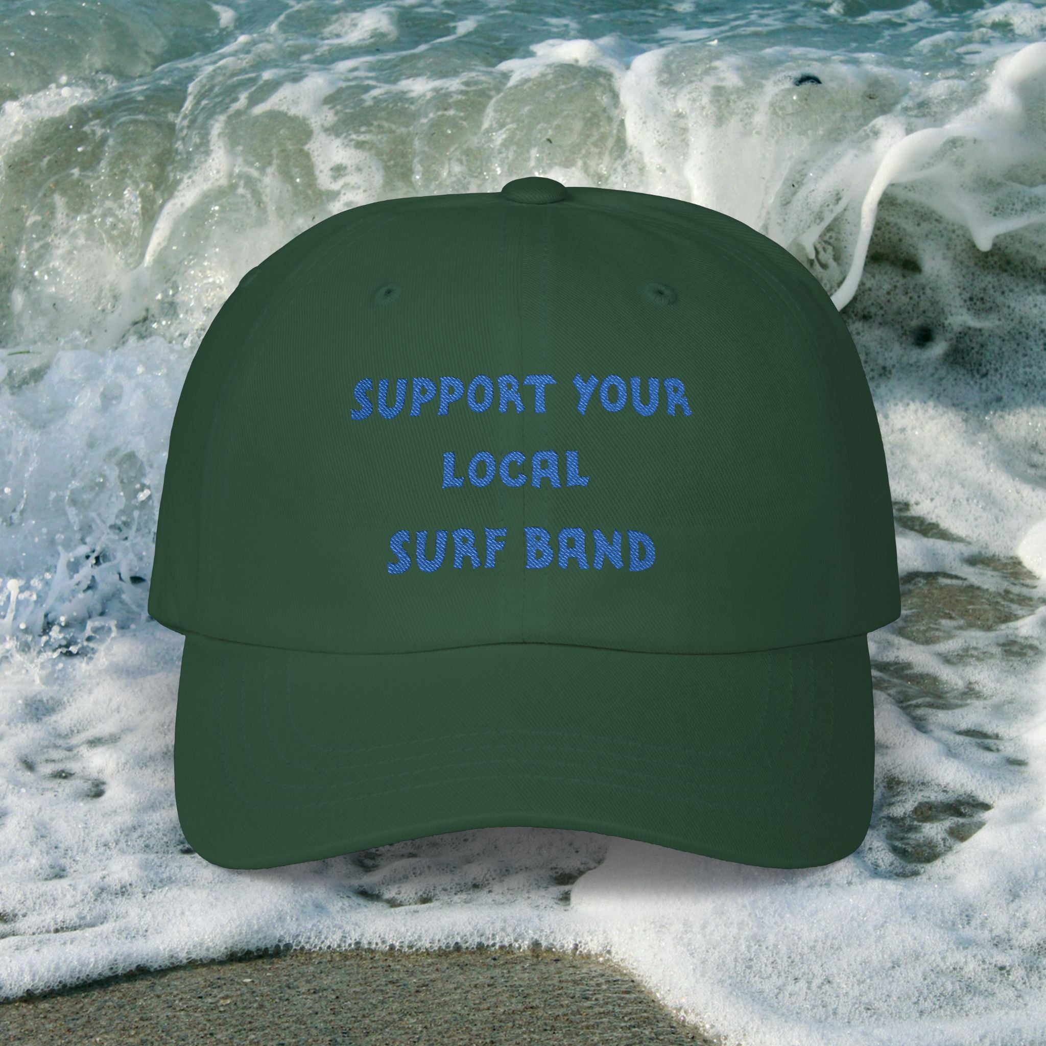 Surf Band Dad Hat - Blue Embroidery