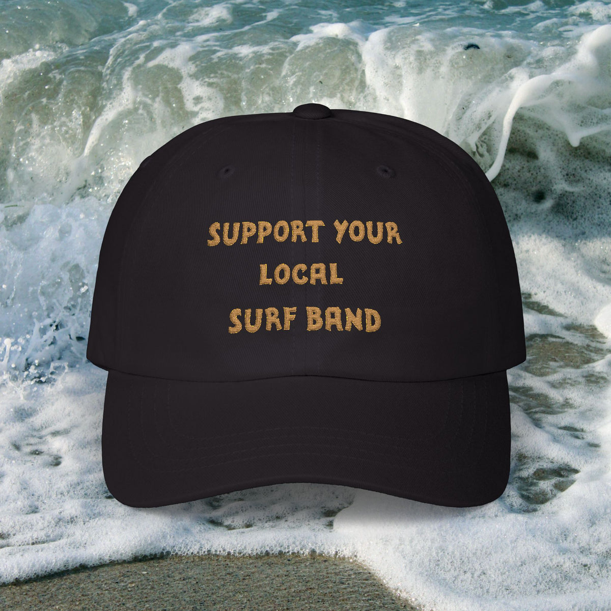 Surf Band Dad Cap - Gold Embroidery