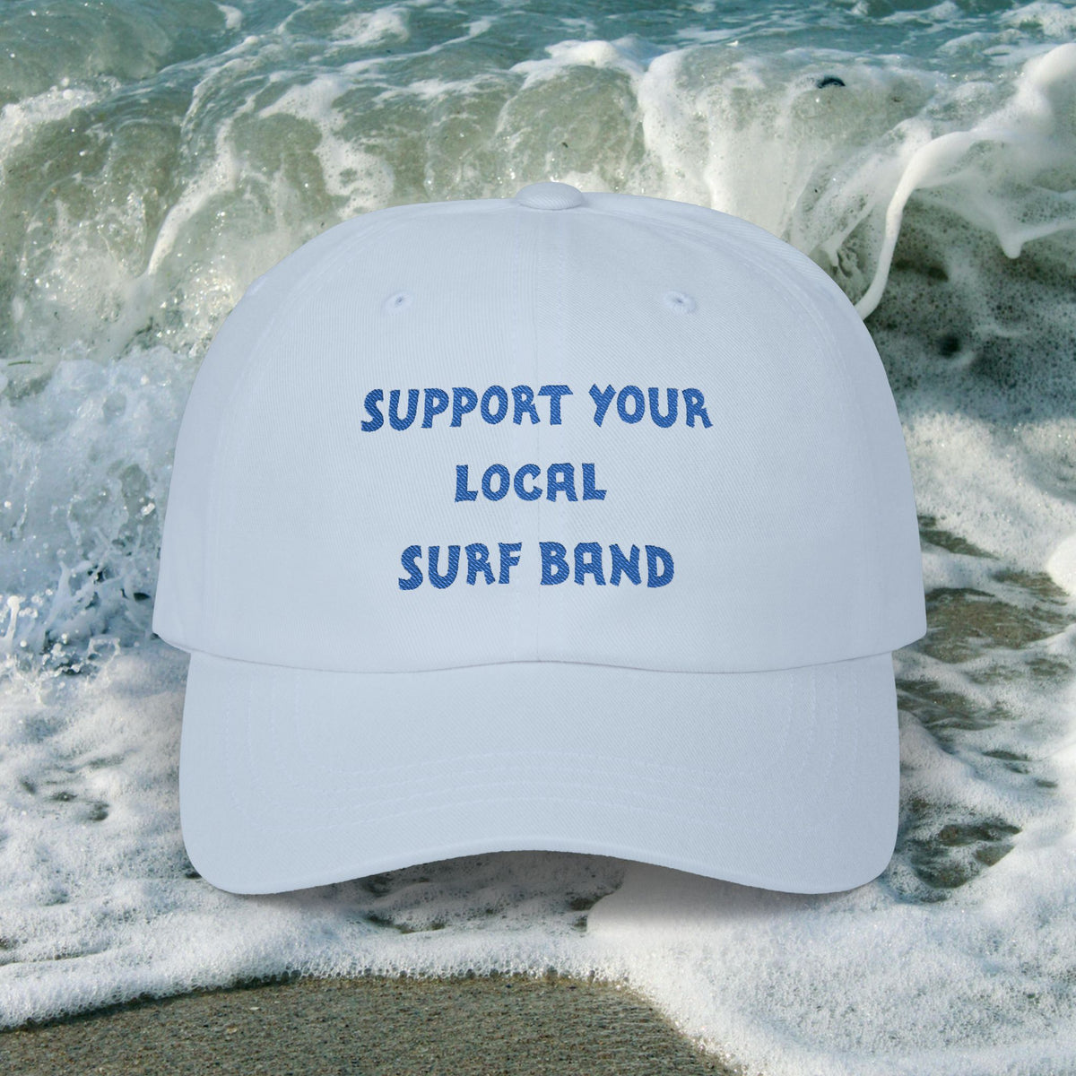 Surf Band Dad Hat - Blue Embroidery