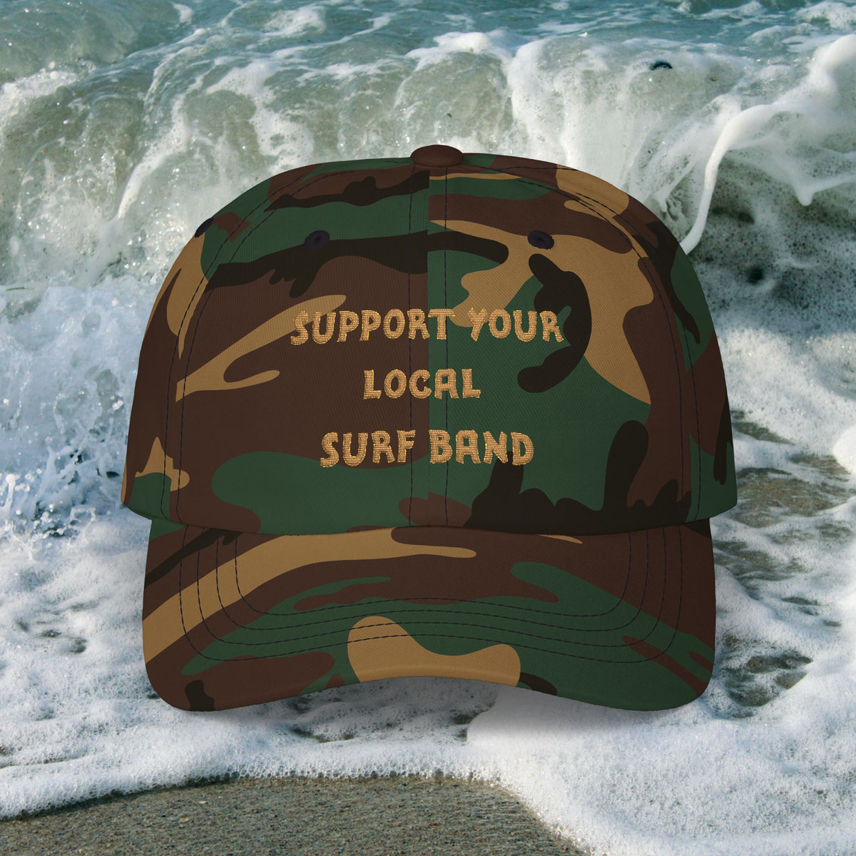 Surf Band Dad Cap - Gold Embroidery