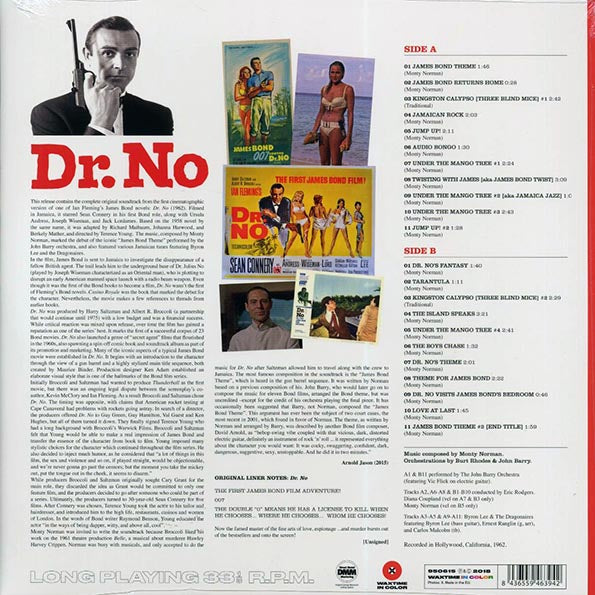 Dr. No: Original Motion Picture Sound Track Album - Orange Vinyl 180g Limited Edition
