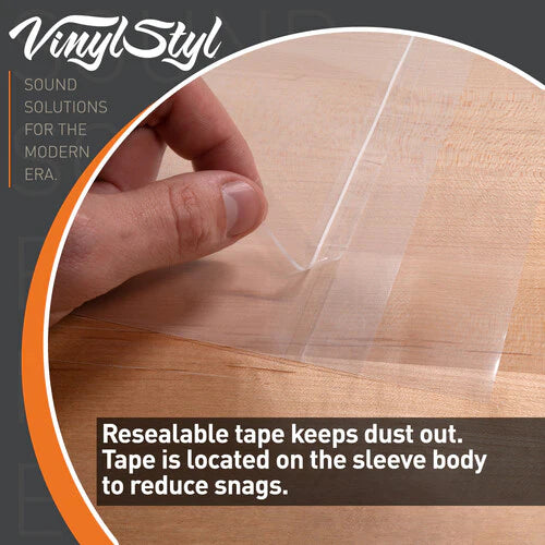 Vinyl Styl®VS-P-012 12 Inch Outer Record Sleeves - Resealable Flap - 50 Count (Clear)