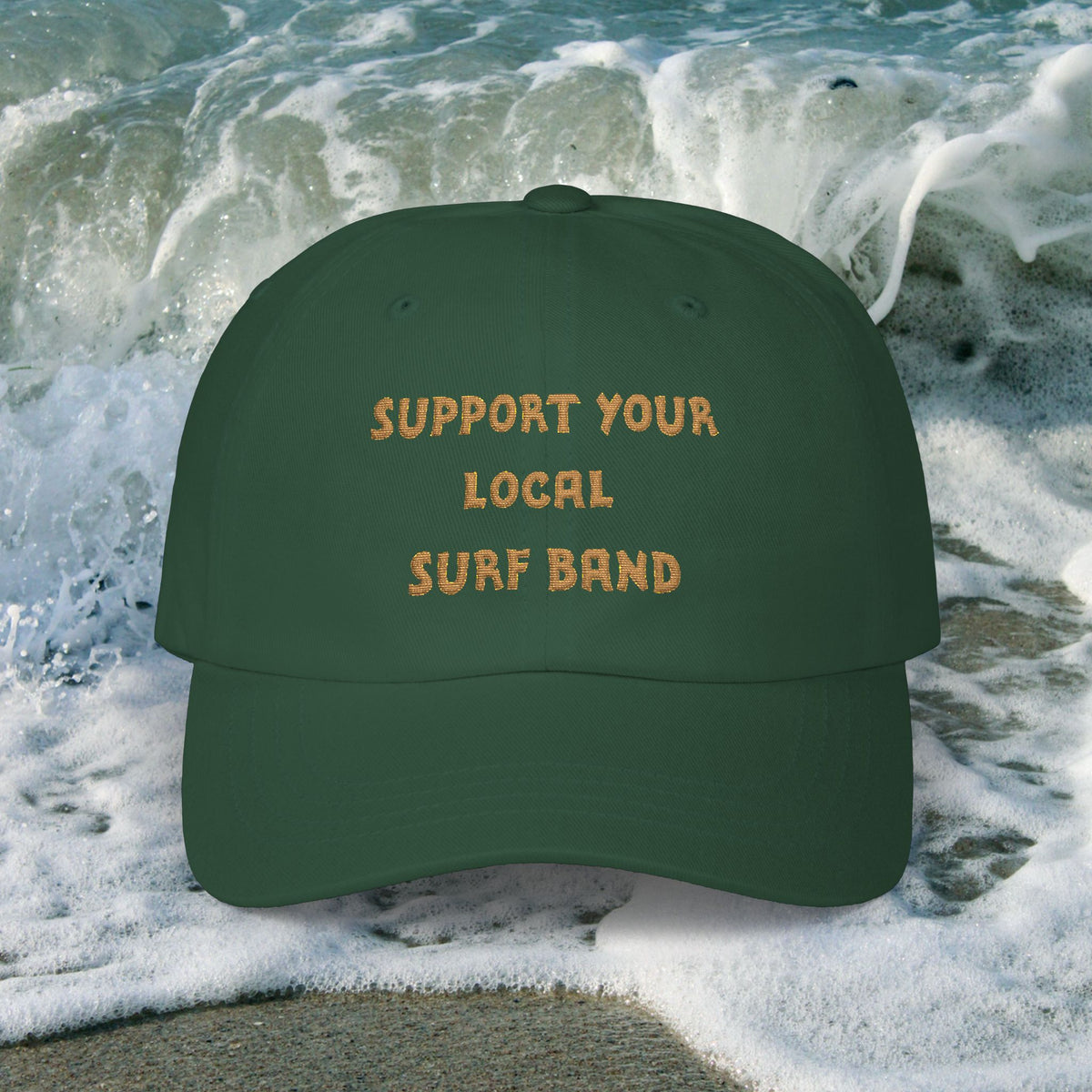 Surf Band Dad Cap - Gold Embroidery