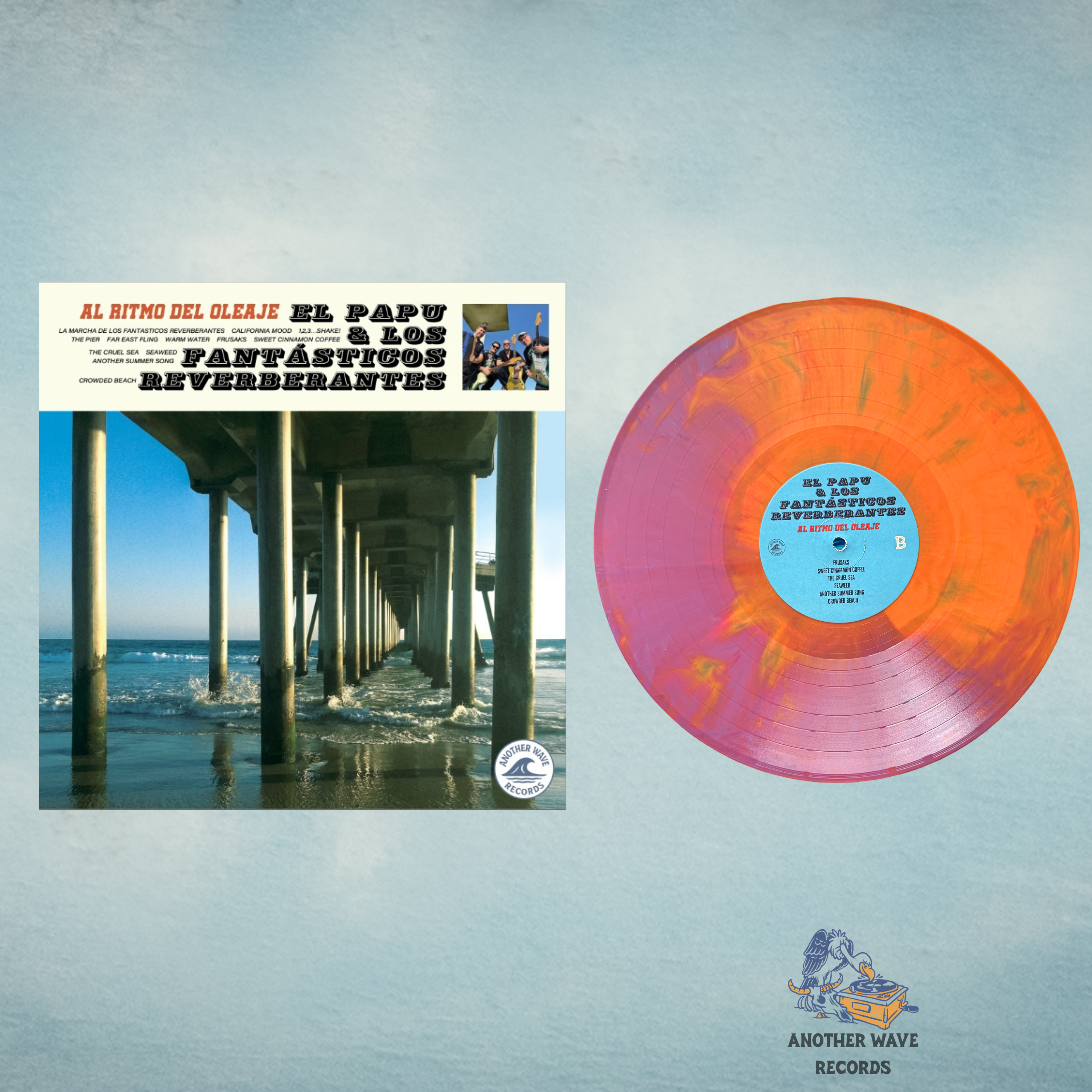 El Papu & Los Fantásticos Reverberantes – Al Ritmo del Oleaje (Surf Blue Vinyl LP)