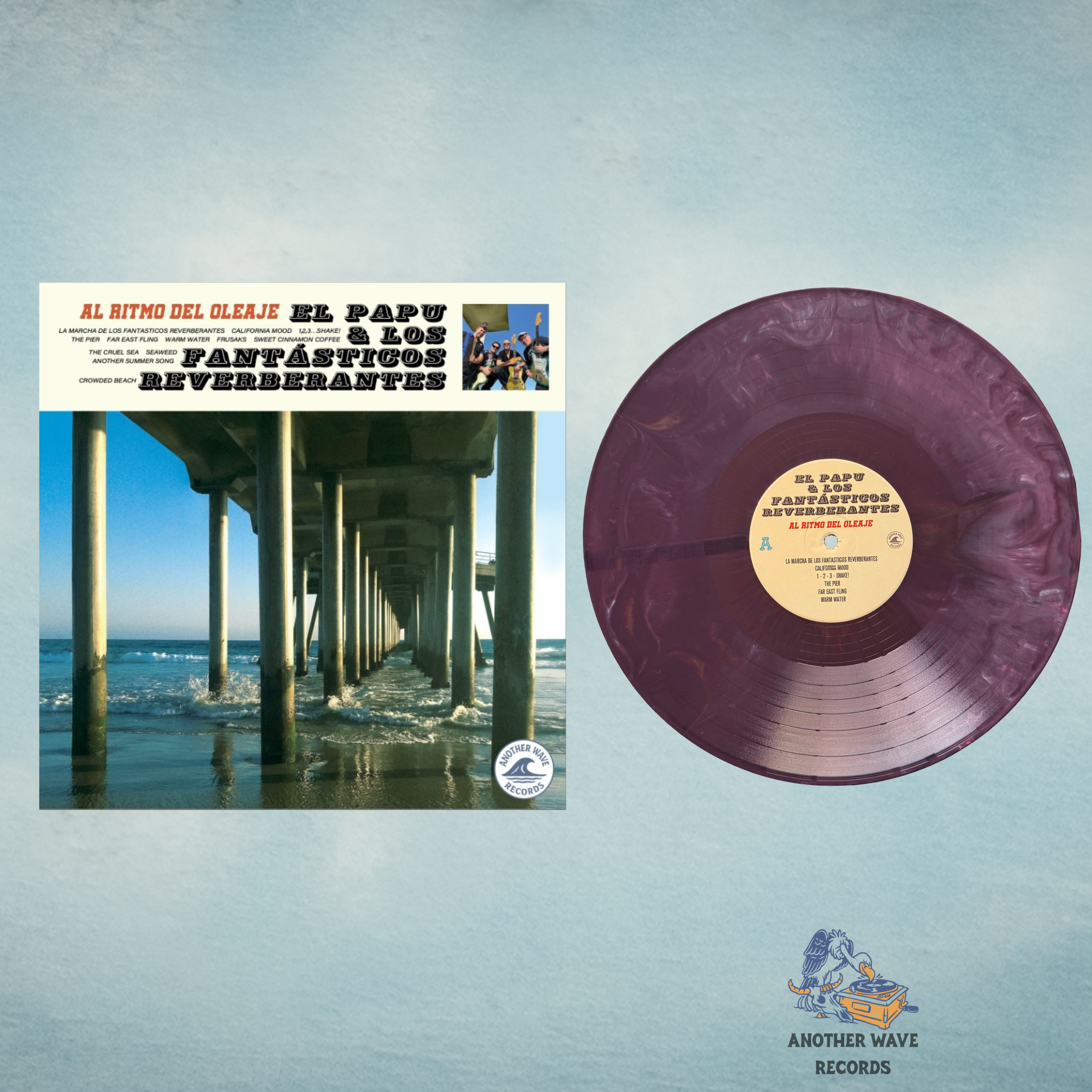 El Papu & Los Fantásticos Reverberantes – Al Ritmo del Oleaje (Surf Blue Vinyl LP)