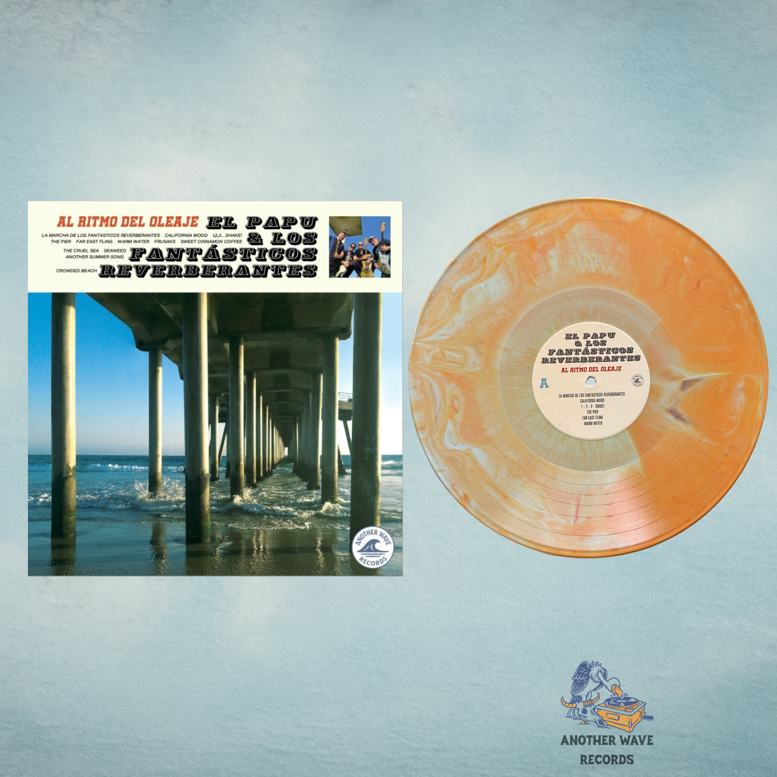 El Papu & Los Fantásticos Reverberantes – Al Ritmo del Oleaje (Surf Blue Vinyl LP)