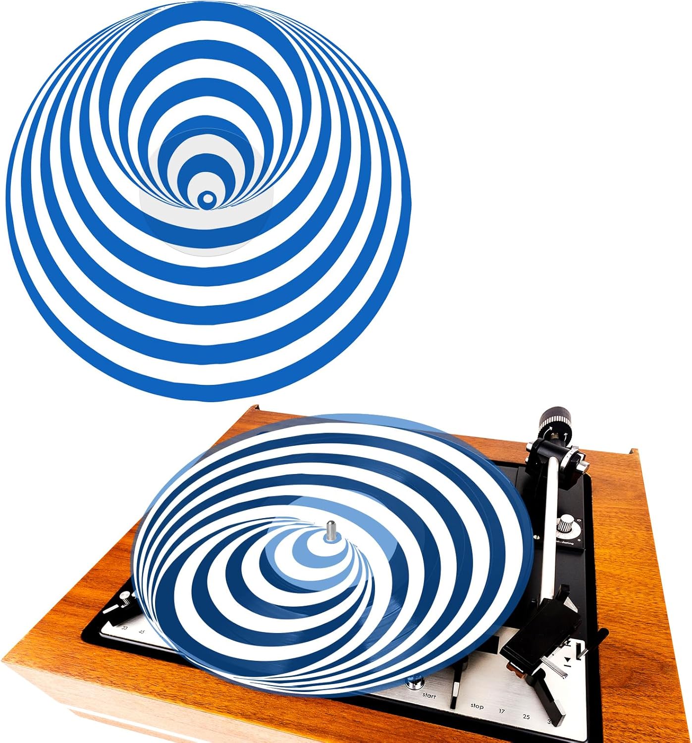Hypno Spiral Acrylic Slipmat – 12" Turntable Mat